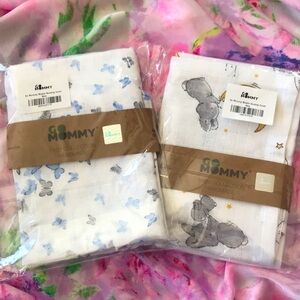 Brand New Set of 2 Go Mommy Nursing Covers Breastfeeding Muslin Cloth 60"x90"